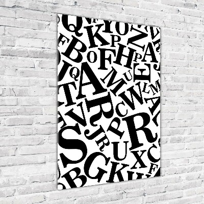 Quadro acrilico verticale Alfabeto