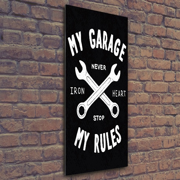 Quadro vetro acrilico verticale Il mio garage