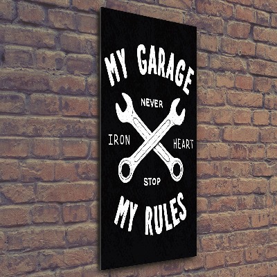 Quadro vetro acrilico verticale Il mio garage