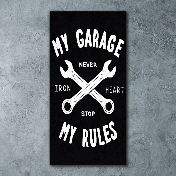 Quadro vetro acrilico verticale Il mio garage