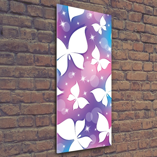 Quadro acrilico verticale Farfalle