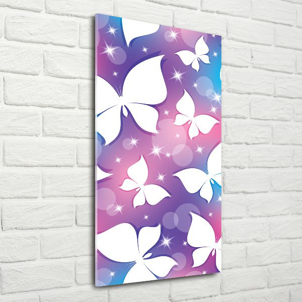 Quadro acrilico verticale Farfalle