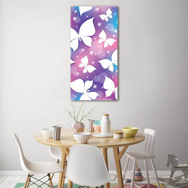 Quadro acrilico verticale Farfalle