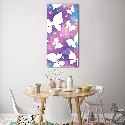 Quadro acrilico verticale Farfalle