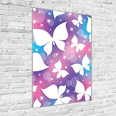 Quadro acrilico verticale Farfalle