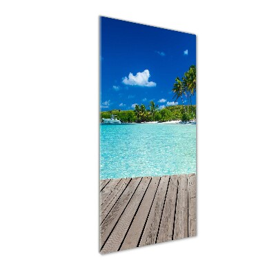 Quadro vetro acrilico verticale Spiaggia tropicale