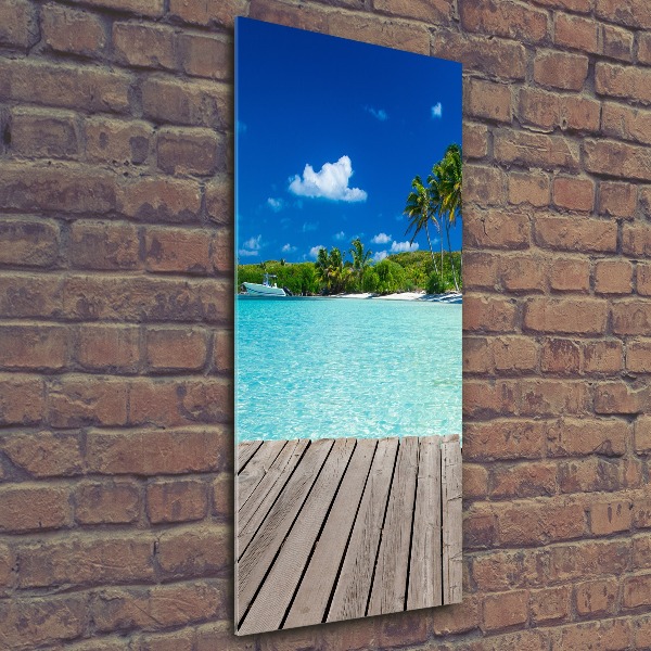 Quadro vetro acrilico verticale Spiaggia tropicale