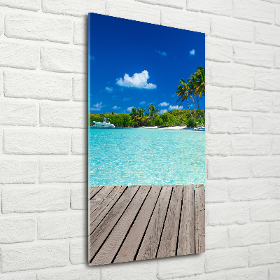 Quadro vetro acrilico verticale Spiaggia tropicale