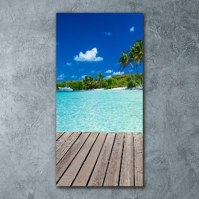 Quadro vetro acrilico verticale Spiaggia tropicale