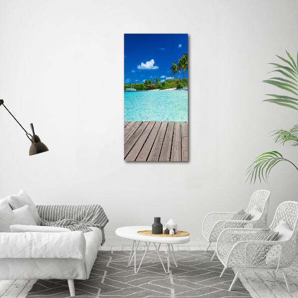 Quadro vetro acrilico verticale Spiaggia tropicale