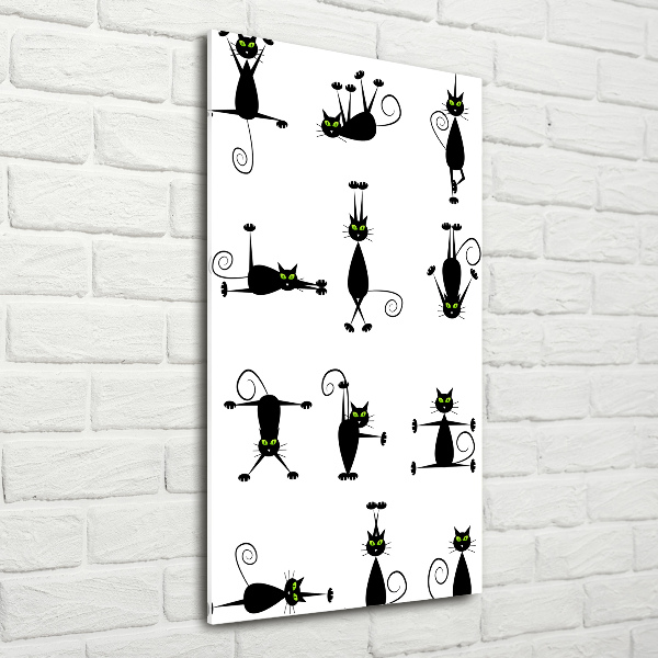 Quadro in vetro acrilico verticale Gatti
