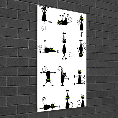 Quadro in vetro acrilico verticale Gatti