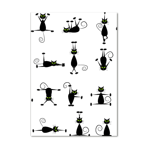 Quadro in vetro acrilico verticale Gatti