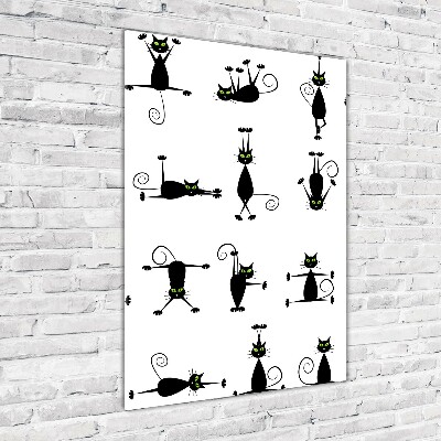 Quadro in vetro acrilico verticale Gatti