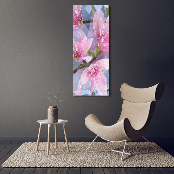 Quadro stampa su vetro acrilico verticale Magnolia