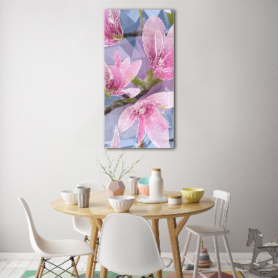 Quadro stampa su vetro acrilico verticale Magnolia