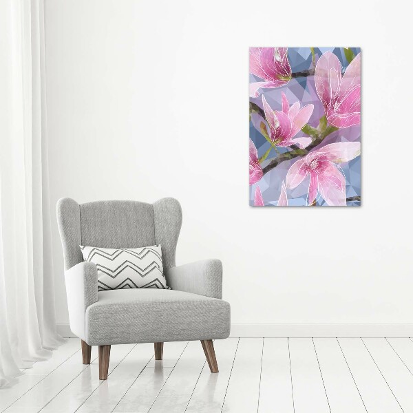 Quadro stampa su vetro acrilico verticale Magnolia