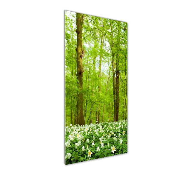 Quadro stampa su vetro acrilico verticale Fiori nella foresta