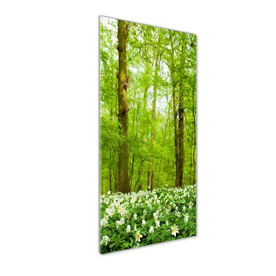 Quadro stampa su vetro acrilico verticale Fiori nella foresta