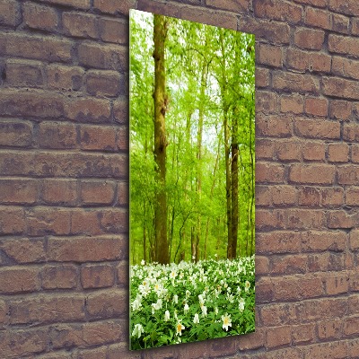 Quadro stampa su vetro acrilico verticale Fiori nella foresta