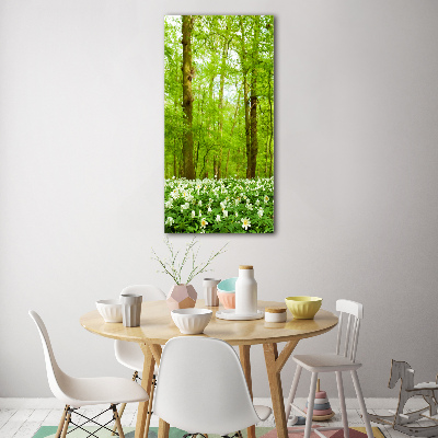 Quadro stampa su vetro acrilico verticale Fiori nella foresta