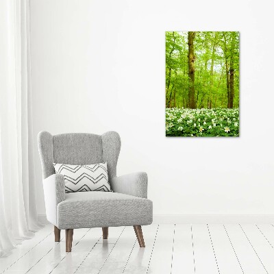 Quadro stampa su vetro acrilico verticale Fiori nella foresta