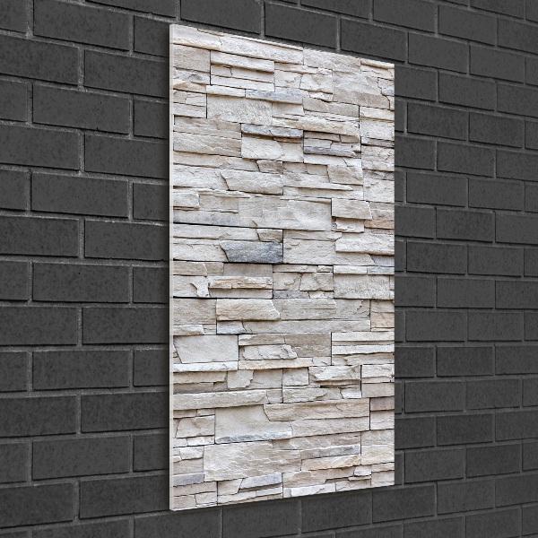 Quadro stampa su vetro acrilico verticale Muro di pietra