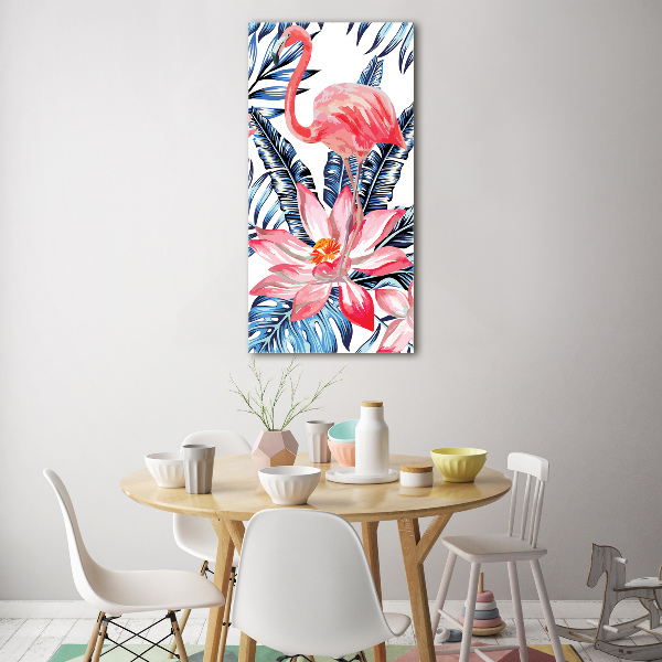 Quadro in vetro acrilico verticale Fiori hawaiani