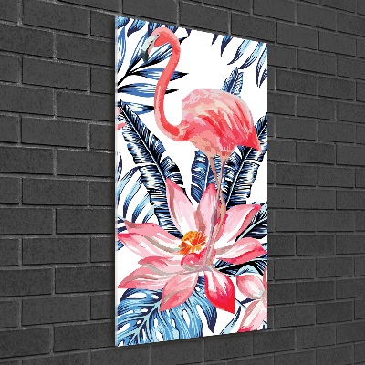 Quadro in vetro acrilico verticale Fiori hawaiani