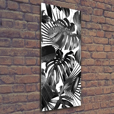 Quadro acrilico verticale Foglie tropicali