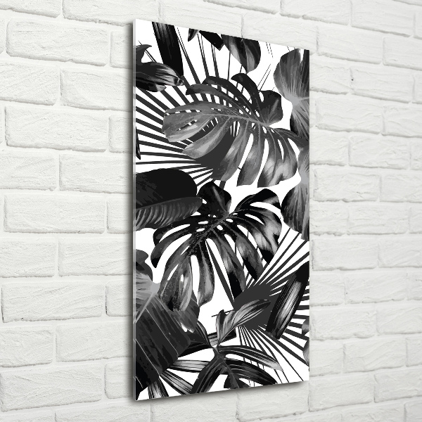 Quadro acrilico verticale Foglie tropicali