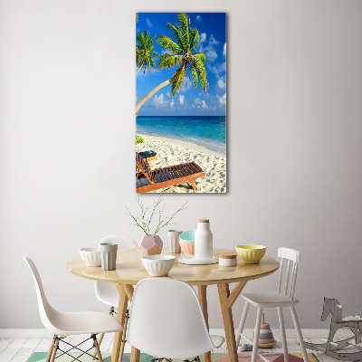 Quadro vetro acrilico verticale Spiaggia tropicale