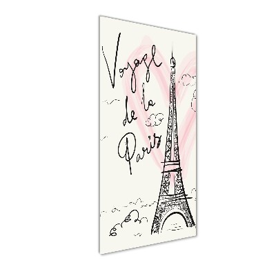 Quadro stampa su vetro acrilico verticale Torre Eiffel Parigi