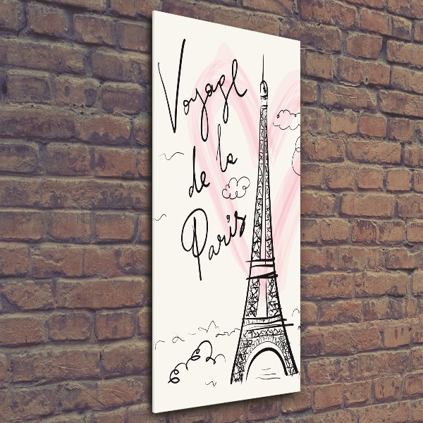 Quadro stampa su vetro acrilico verticale Torre Eiffel Parigi