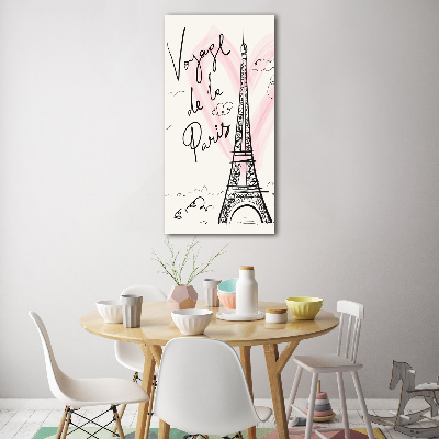 Quadro stampa su vetro acrilico verticale Torre Eiffel Parigi