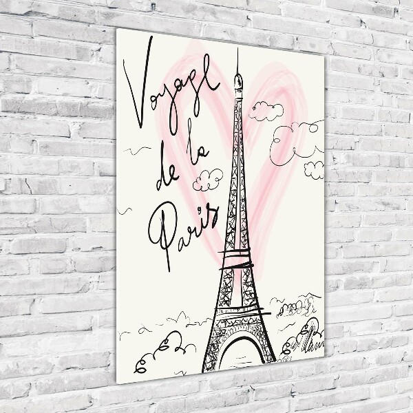 Quadro stampa su vetro acrilico verticale Torre Eiffel Parigi