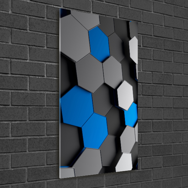 Quadro acrilico verticale Astrazione 3D