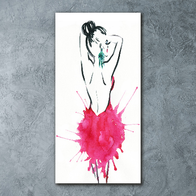 Quadro in vetro acrilico verticale Illustrazione di moda