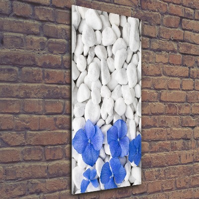Quadro acrilico verticale Pietre di ortensia