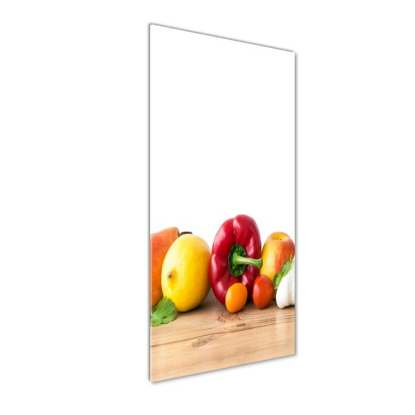 Quadro vetro acrilico verticale Frutta e verdura