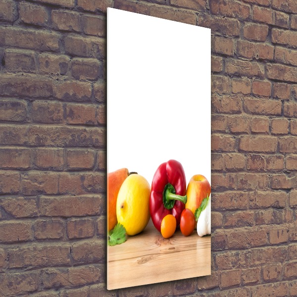 Quadro vetro acrilico verticale Frutta e verdura