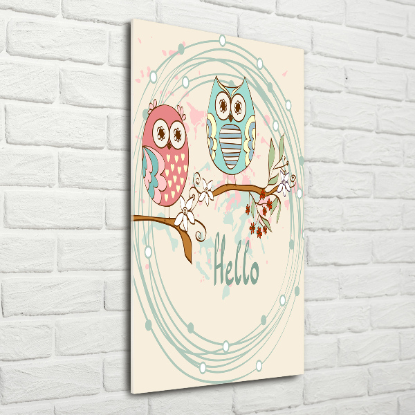 Quadro vetro acrilico verticale Gufi