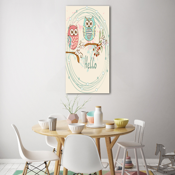 Quadro vetro acrilico verticale Gufi