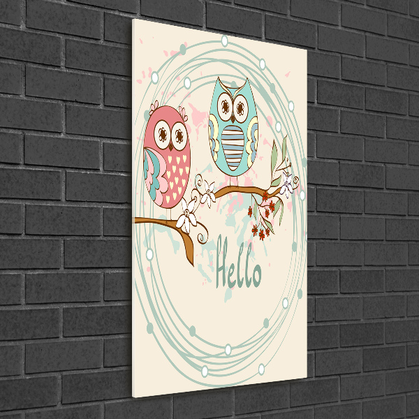 Quadro vetro acrilico verticale Gufi