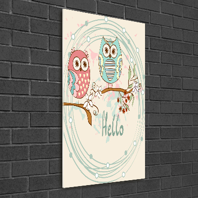 Quadro vetro acrilico verticale Gufi