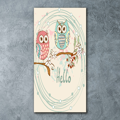 Quadro vetro acrilico verticale Gufi