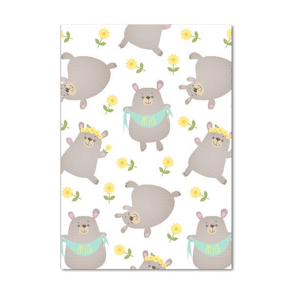 Quadro stampa su vetro acrilico verticale Piccoli orsi