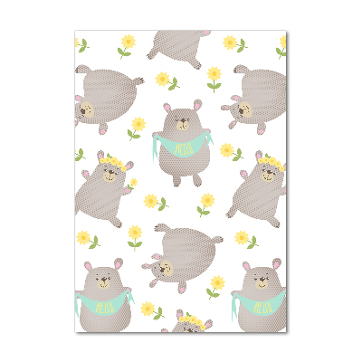 Quadro stampa su vetro acrilico verticale Piccoli orsi