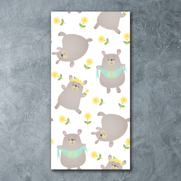 Quadro stampa su vetro acrilico verticale Piccoli orsi