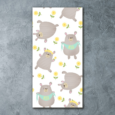 Quadro stampa su vetro acrilico verticale Piccoli orsi